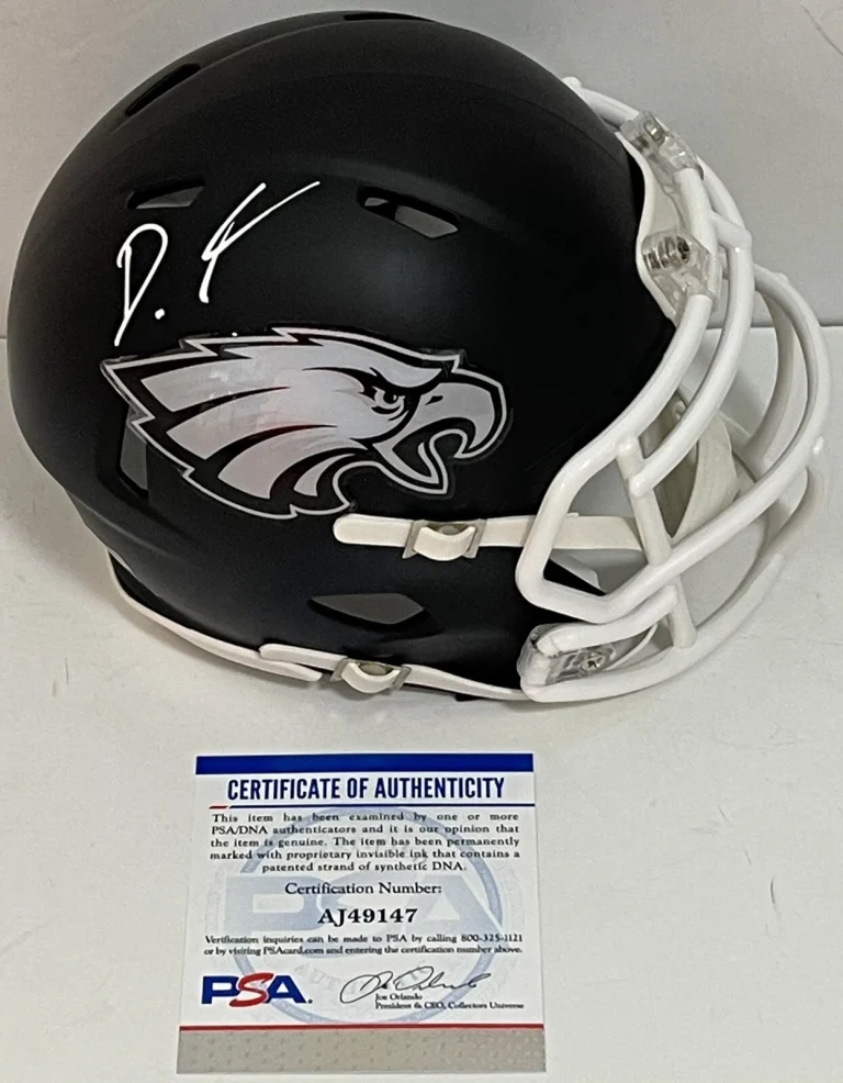 Devonta Smith Signed Autographed Philadelphia Eagles Custom Mini Helmet PSA/DNA