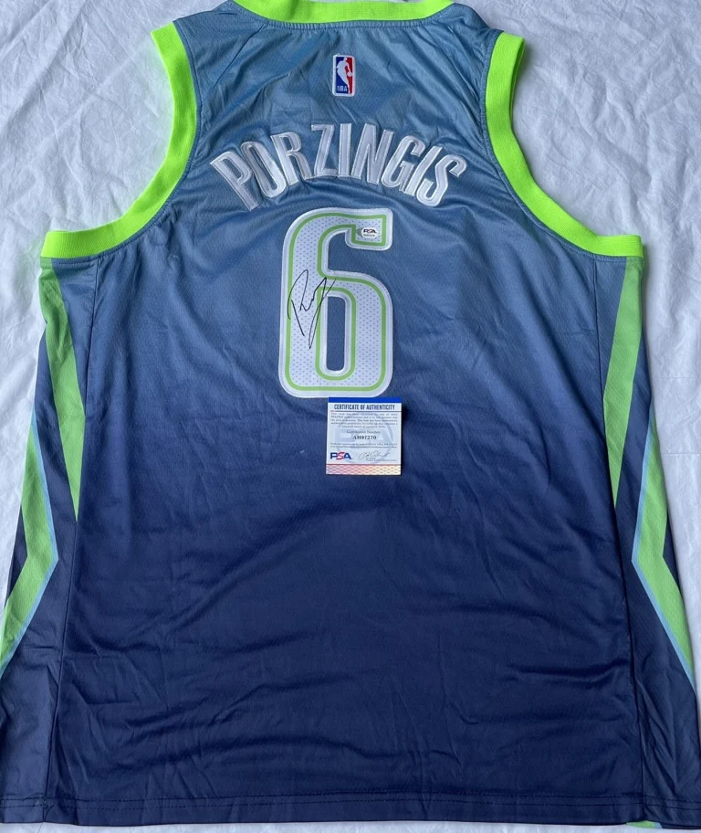 Kristaps Porzingis Signed Autographed Dallas Mavericks Jersey Unicorn PSA/DNA