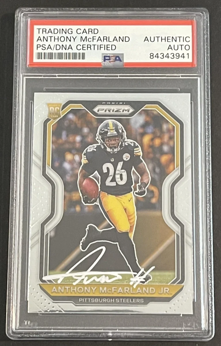 Anthony McFarland Signed Autographed Pittsburgh Steelers 2020 Prizm RC PSA/DNA