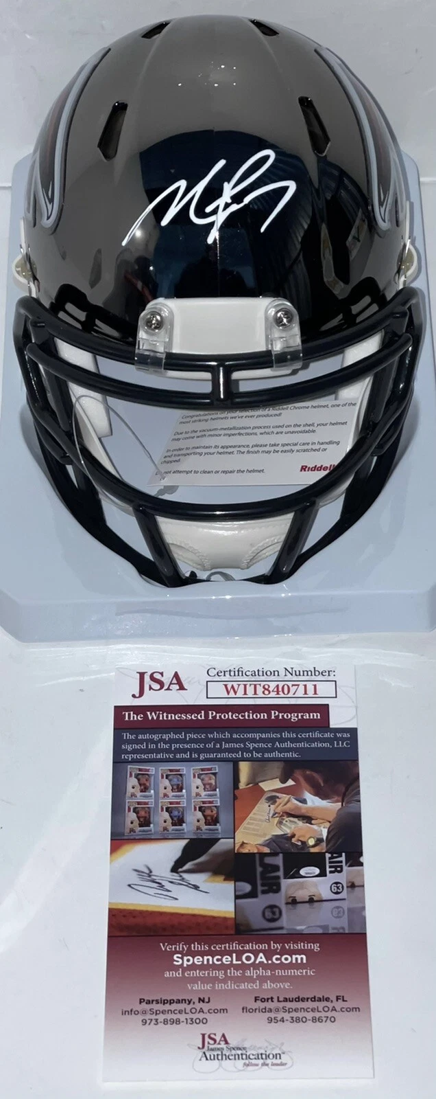 Michael Vick Signed Autographed Atlanta Falcons Mini Helmet JSA Madden Code