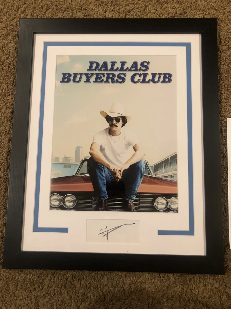 MATTHEW MCCONAUGHEY SIGNED AUTOGRAPH 16x20 FRAMED DISPLAY ACOA DALLAS BUYERS