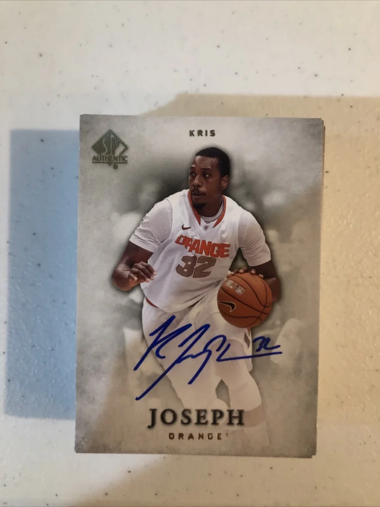 KRIS JOSEPH SIGNED AUTOGAPH 2013 SPA CARD UPPER DECK SYRACUSE COA