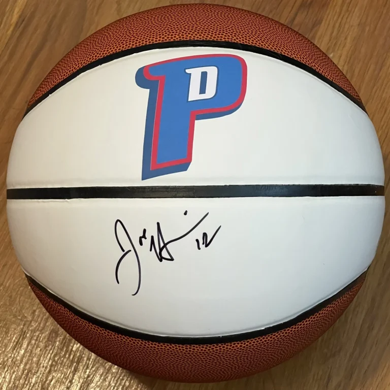 Joe Harris Signed Autographed Detroit Pistons Logo Basketball JSA