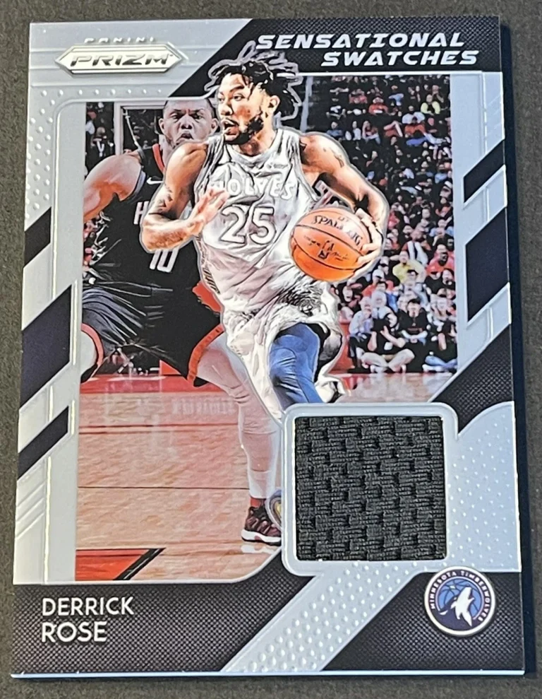 DERRICK ROSE 2018-19 Panini Prizm SENSATIONAL SWATCHES Game-Worn #57 Hot Knicks