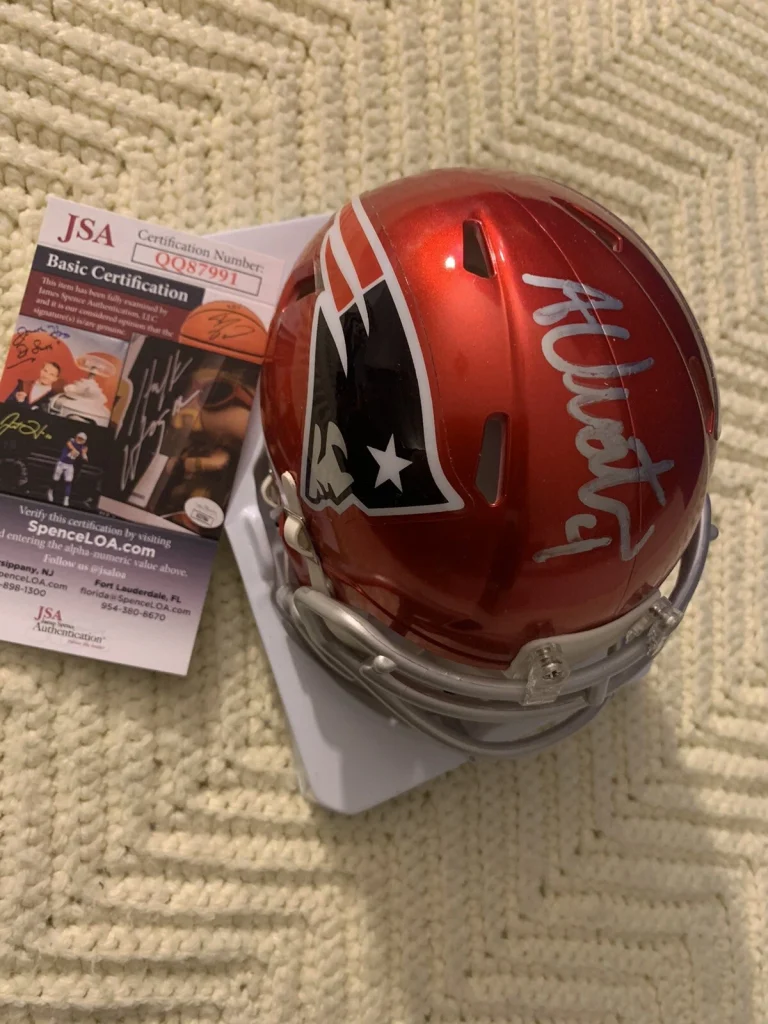 Adam Vinatieri Signed Flash Patriots Mini Helmet JSA Authentication COA