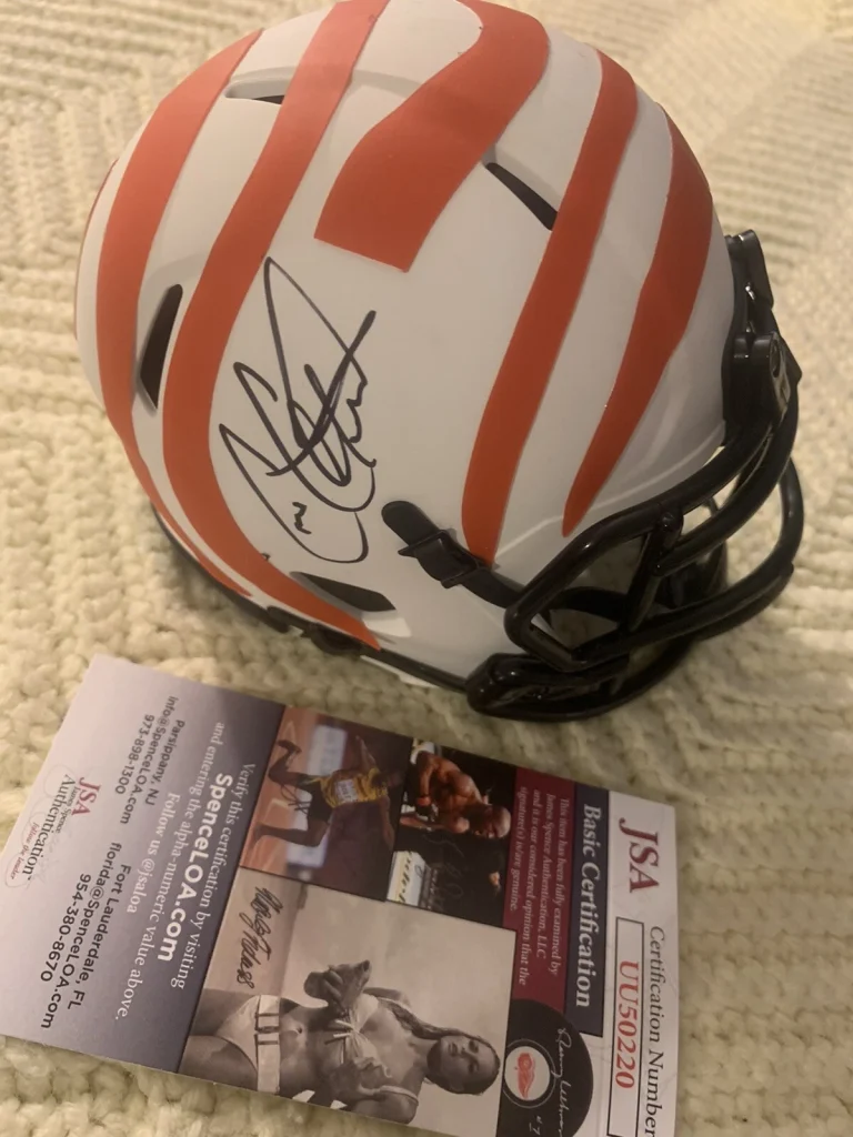 Cris Collinsworth Bengals Signed Lucar Eclipse Mini Helmet JSA Authenticated COA