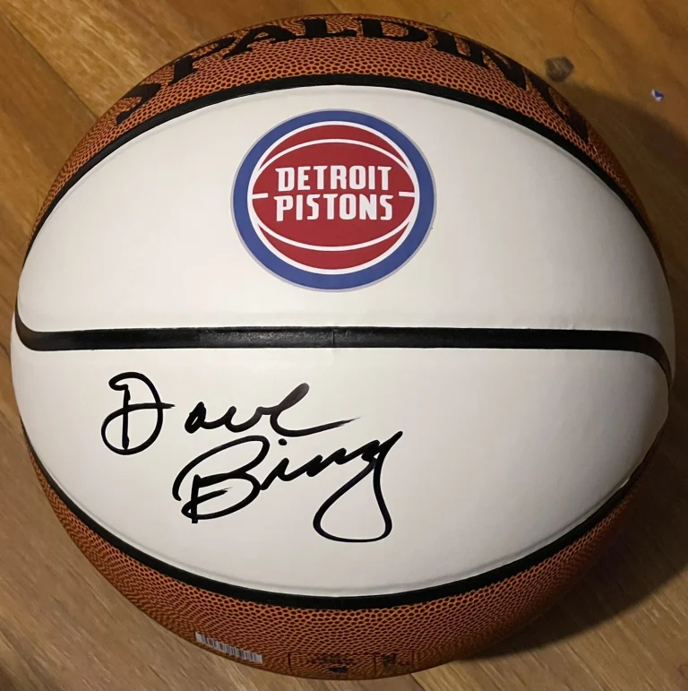 Dave Bing Signed Autographed Detroit Pistons White Panel Logo Basketball JSA