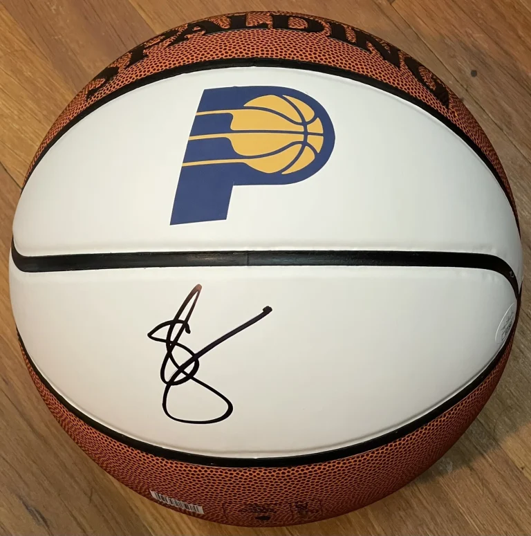 Sam Perkins Signed Autographed Indiana Pacers Tar Heels Logo Basketball JSA