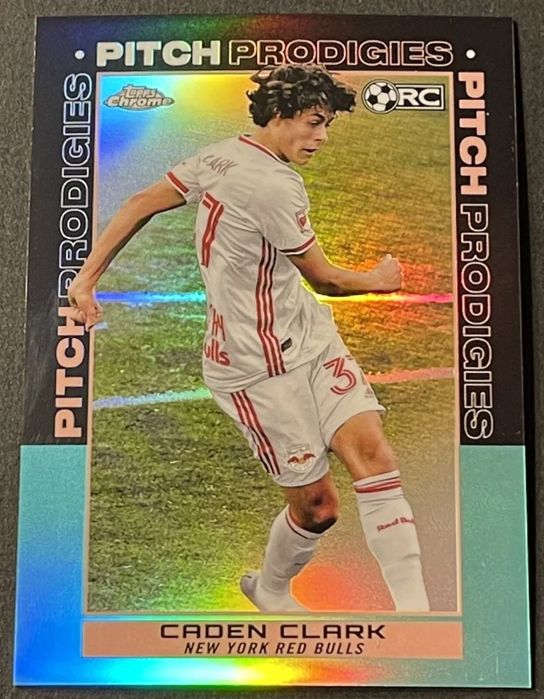 2021 TOPPS CHROME MLS PITCH RODIGIES AQUA REFRACTOR #062/299  ROOKIE CADEN CLARK