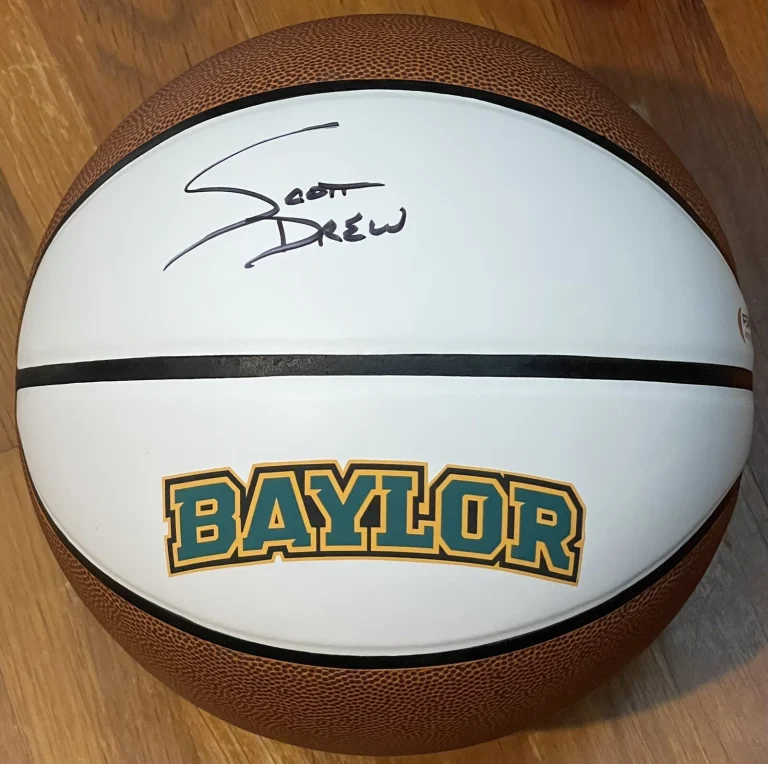 Scott Drew Signed Autographed Baylor Bears Logo Basketball 2021 Champs PSA/DNA