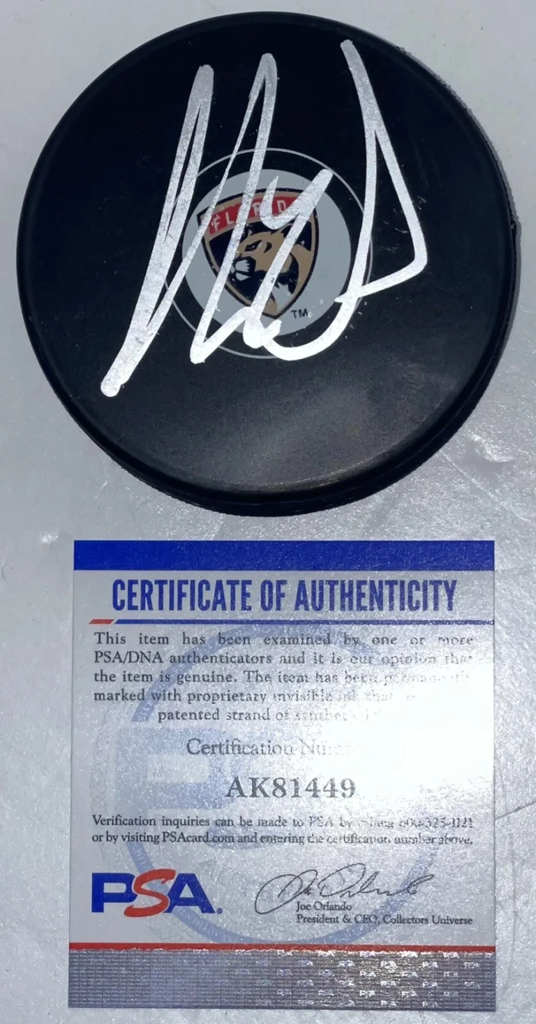 Aaron Ekblad Signed Autographed Florida Panthers Logo Puck PSA/DNA