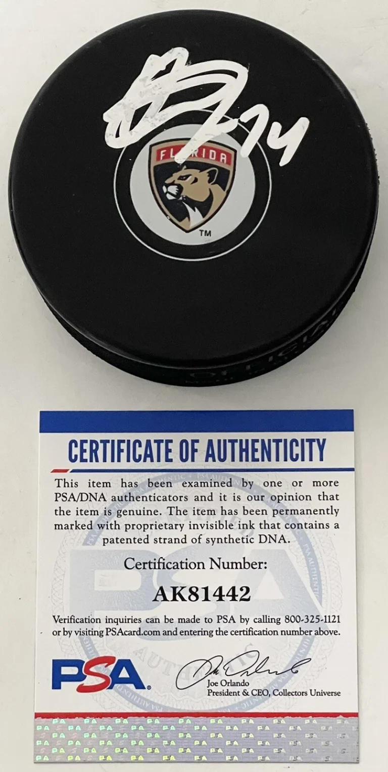 Owen Tippett Signed Autographed Florida Panthers Logo Puck PSA/DNA