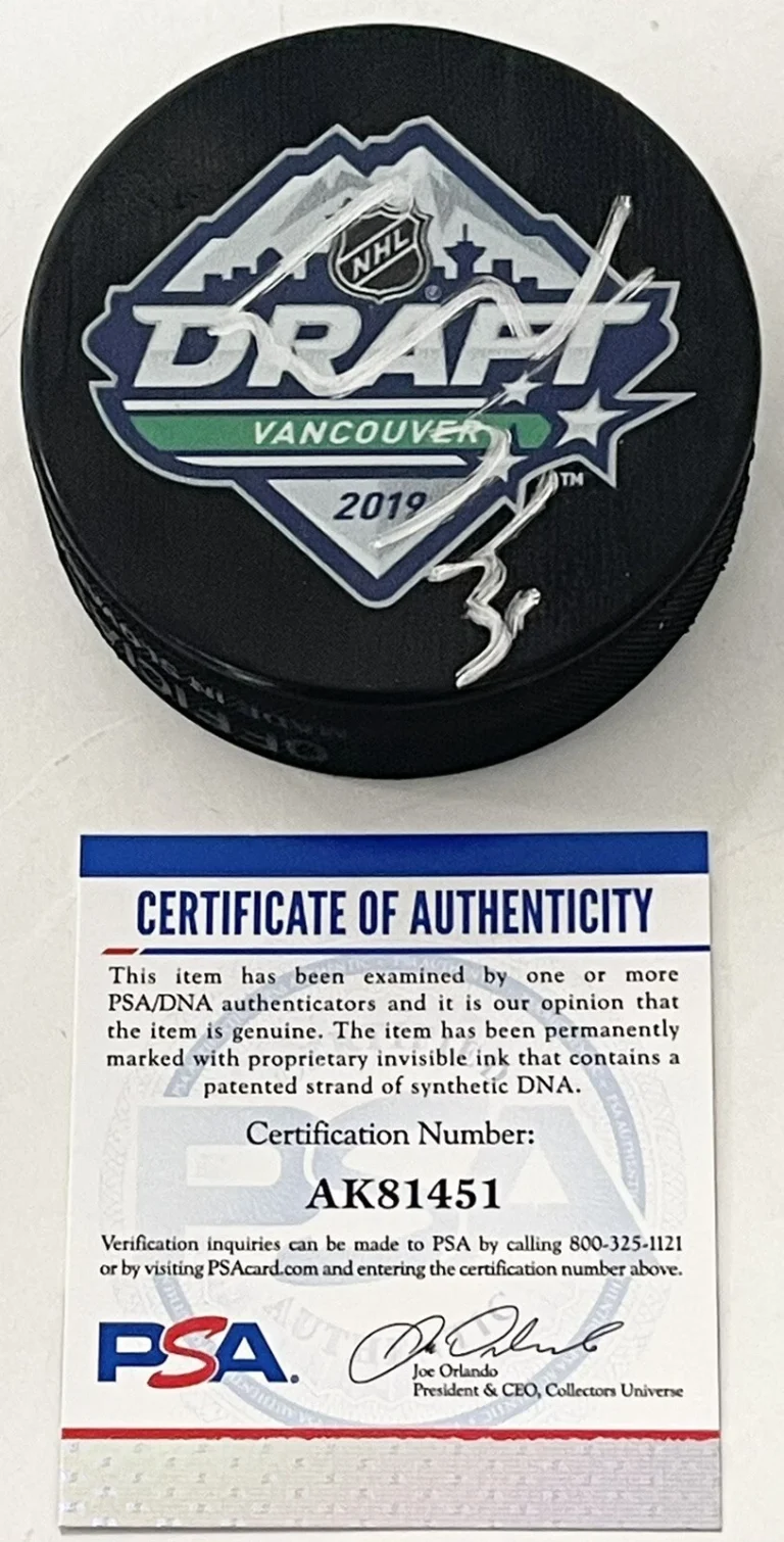 Spencer Knight Signed Autographed Florida Panthers Logo Puck PSA/DNA