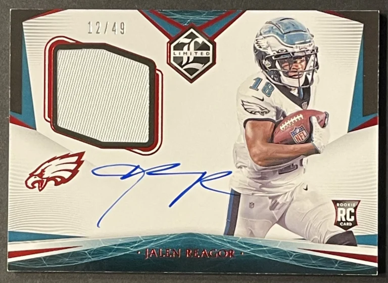 2020 Panini Limited Red Patch On Card Auto RPA RC Jalen Reagor #115 12/49 Eagles