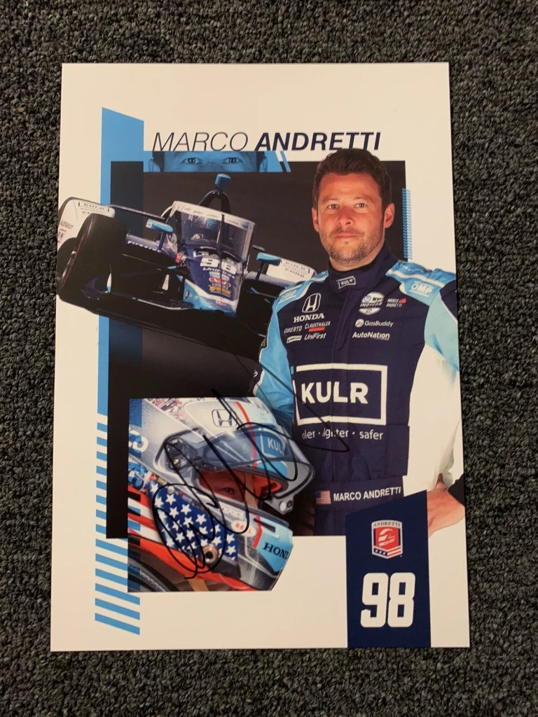 Marco Andretti Indianapolis Indy 500 Signed Car Promo Card Autographed 2022