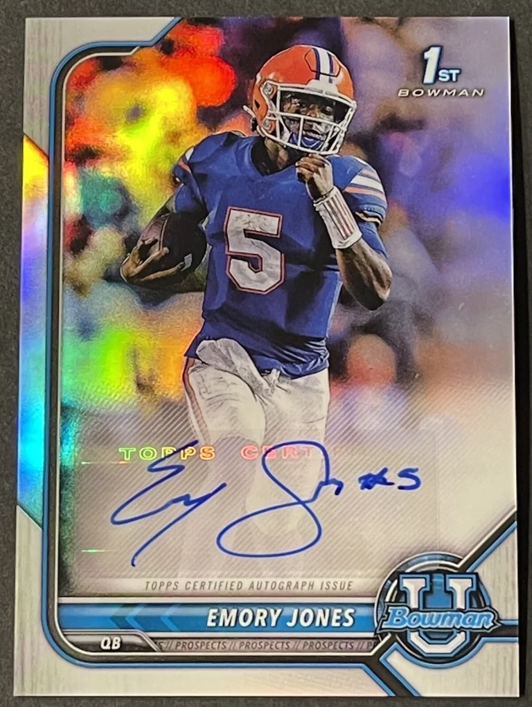 2022 Bowman University Chrome Prospect Auto #BCPA-EJ Emory Jones Florida Gators