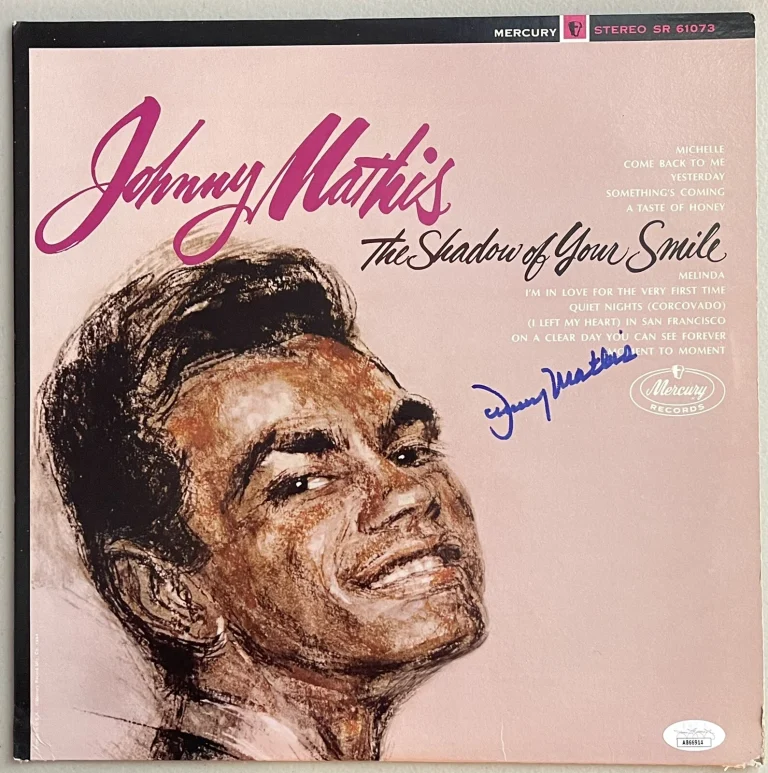 Johnny Mathis Signed Autographed Vinyl Record Album The Shadow Of Your Smile JSA