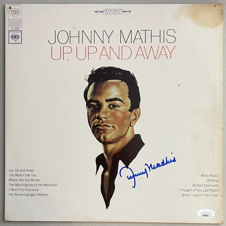 Johnny Mathis Signed Autographed Vinyl Record Album Up Up And Away JSA