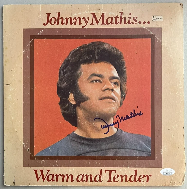 Johnny Mathis Signed Autographed Vinyl Record Album Warm And Tender JSA
