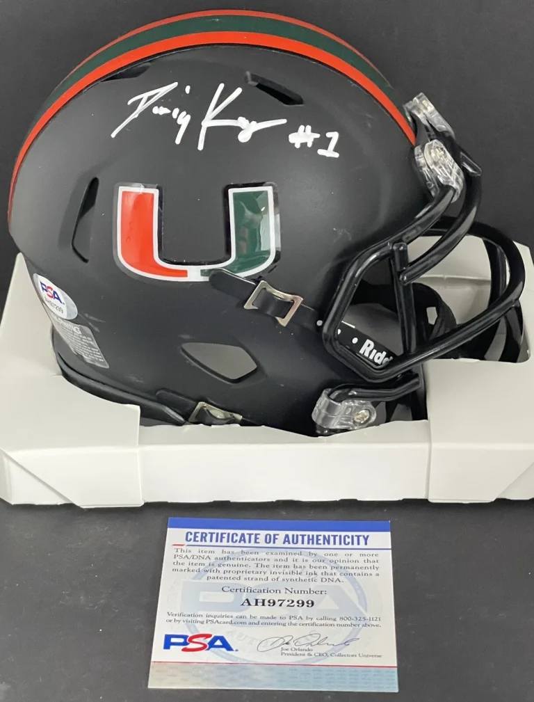 Deriq D’Eriq King Signed Autographed Miami Hurricanes Mini Helmet PSA/DNA