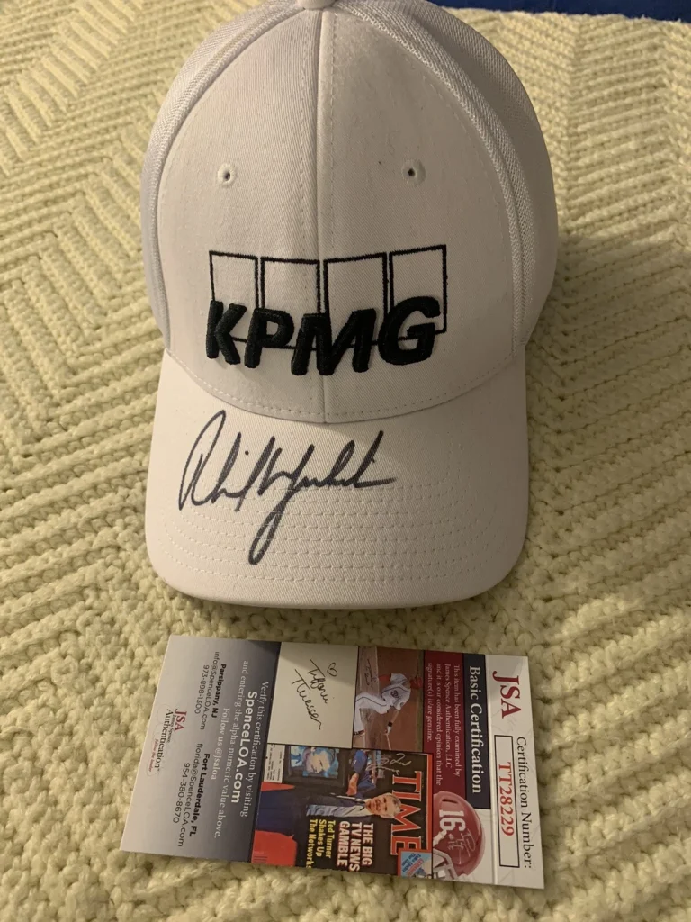 Phil Mickelson Signed Golf Hat Pga Tour KPMG Autographed JSA Authentication COA