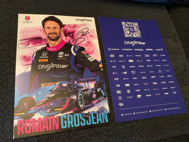 Romain Grosjean Indianapolis Indy 500 Signed Car Promo Card Autographed 2023 V1