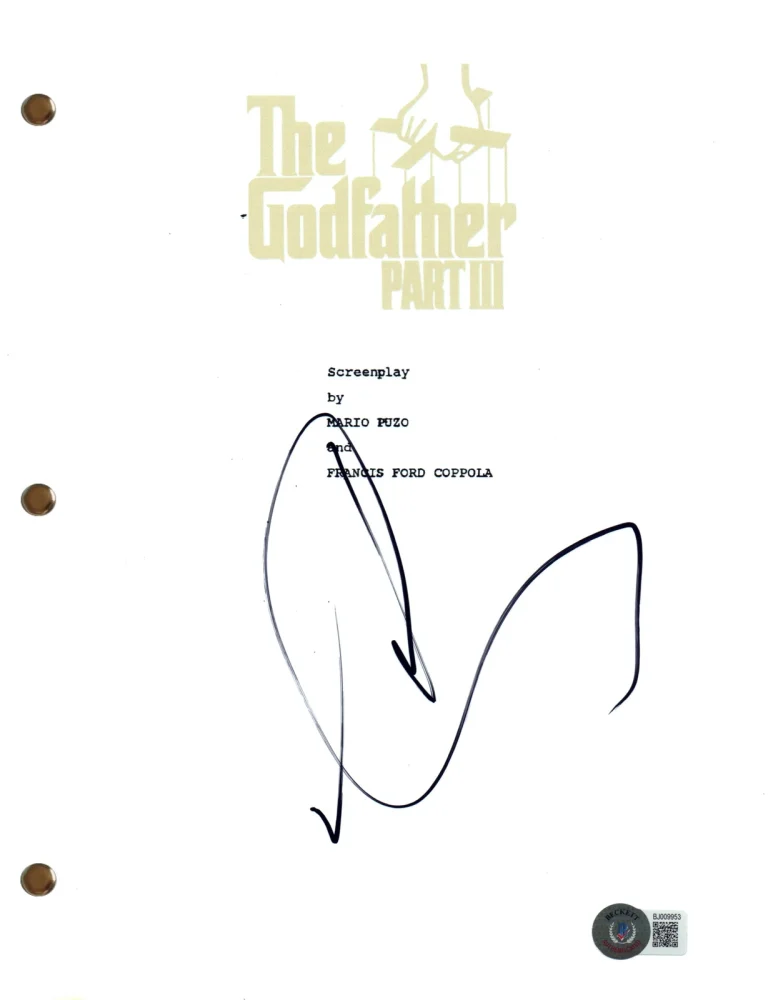 Andy Garcia Signed Autograph The Godfather 3 Full Script Screenplay Beckett COA