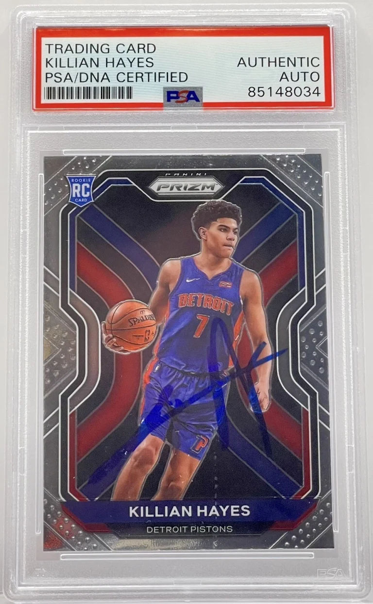 Killian Hayes Signed 2020-21 Prizm Rookie Card Detroit Pistons PSA/DNA Slabbed