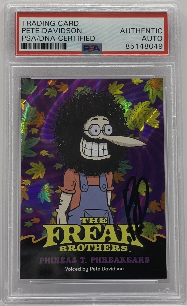 Pete Davidson Signed 2022 The Freak Brothers Phineas Card PSA/DNA Slabbed