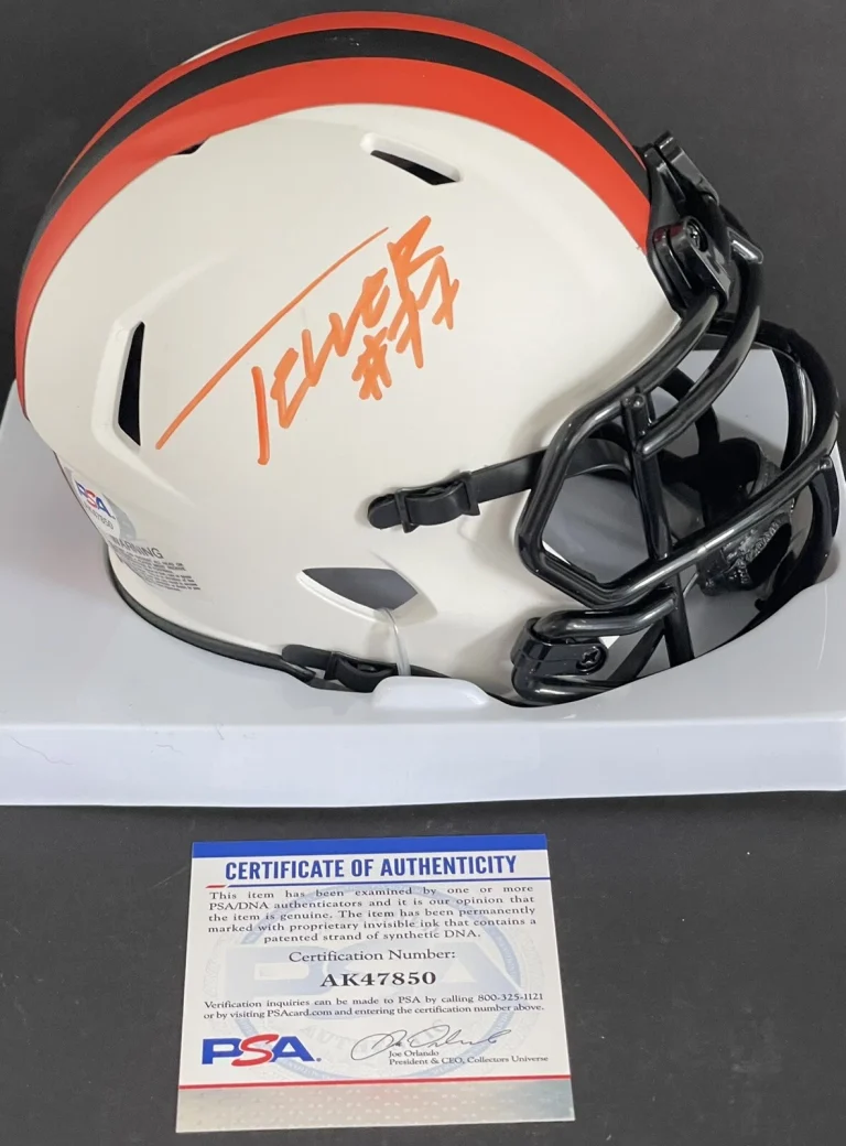 Wyatt Teller Signed Autographed Cleveland Browns Mini Helmet PSA/DNA