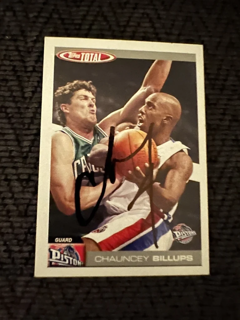 Chauncey Billups Signed Trading Card Autographed Pistons