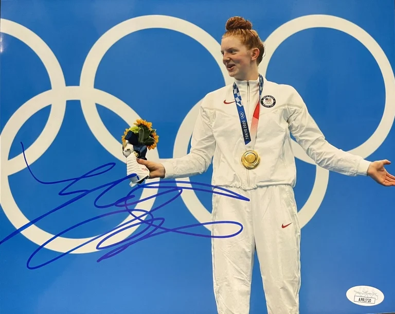 Lydia Jacoby Signed Autographed Olympic Swimmer Gold Medal JSA COA