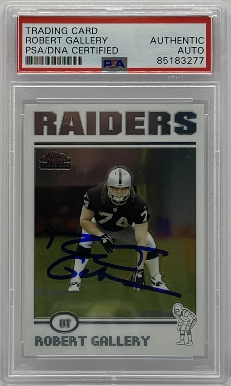 Robert Gallery Signed 2004 Topps Chrome Rookie Card Raiders PSA/DNA Slabbed