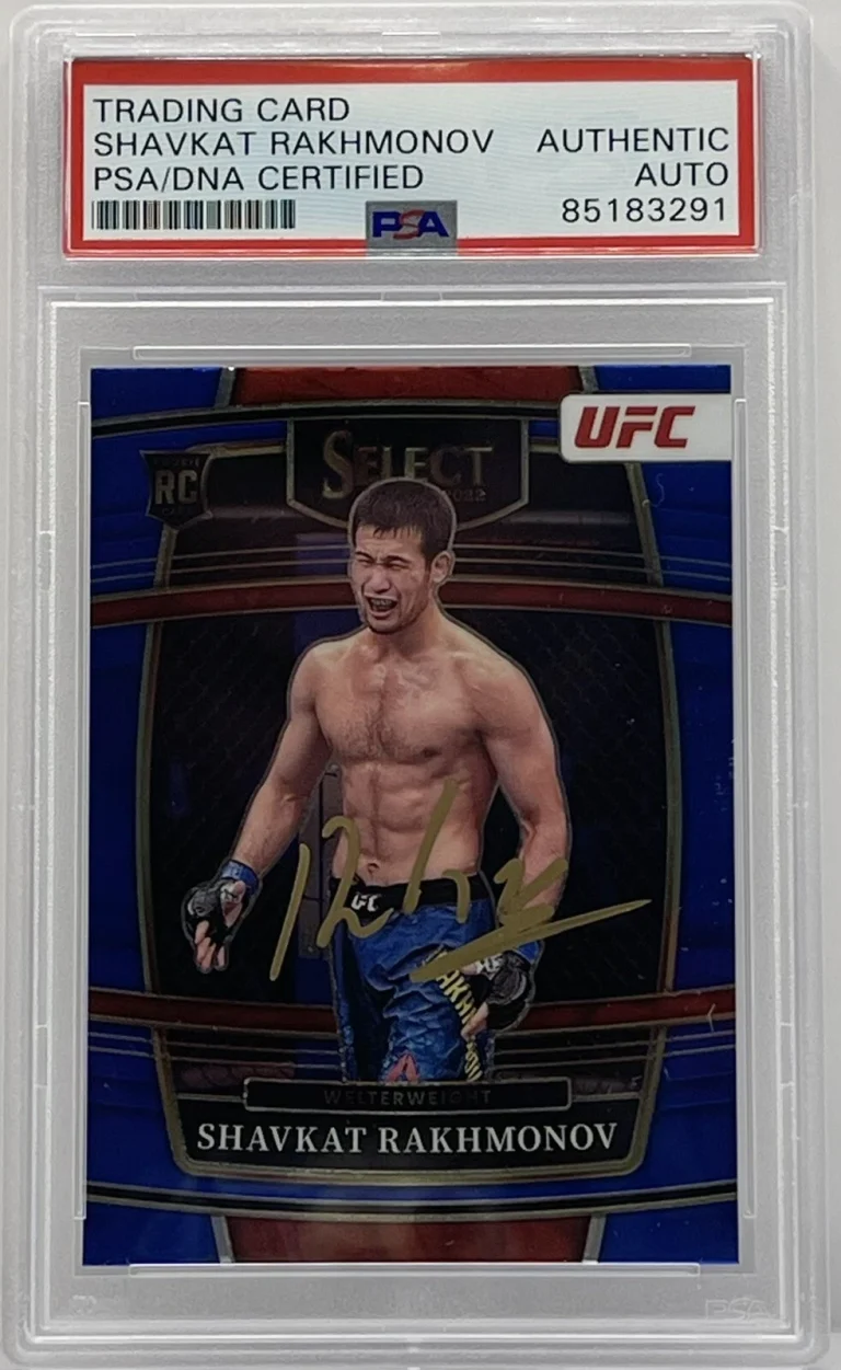 Shavkat Rakhmonov Signed 2022 Select Blue Rookie Card PSA/DNA Slabbed UFC