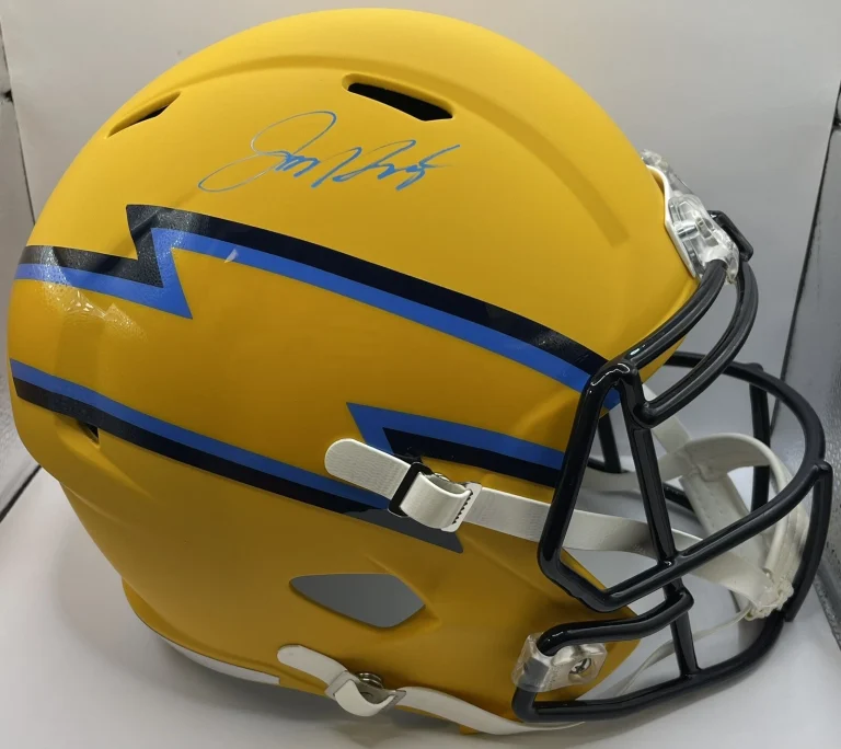 Jim Harbaugh Signed Autographed Los Angeles Chargers AMP Full Size Helmet JSA
