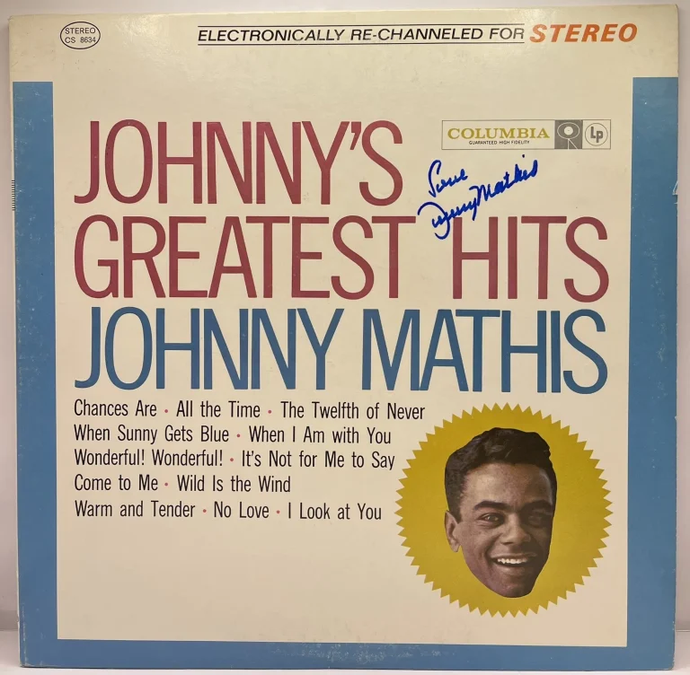 Johnny Mathis Signed Autographed Vinyl Record Album Johnny’s Greatest Hits JSA