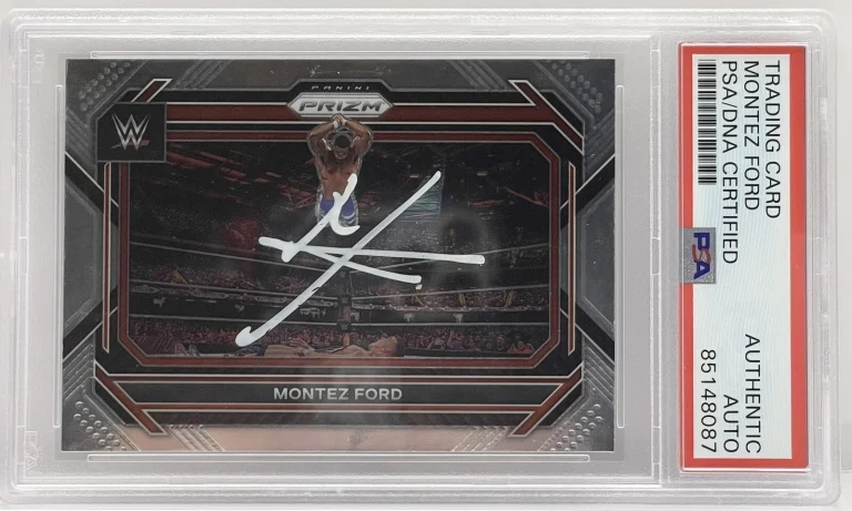 Montez Ford Signed 2023 Prizm Card WWE Superstar PSA/DNA Slabbed