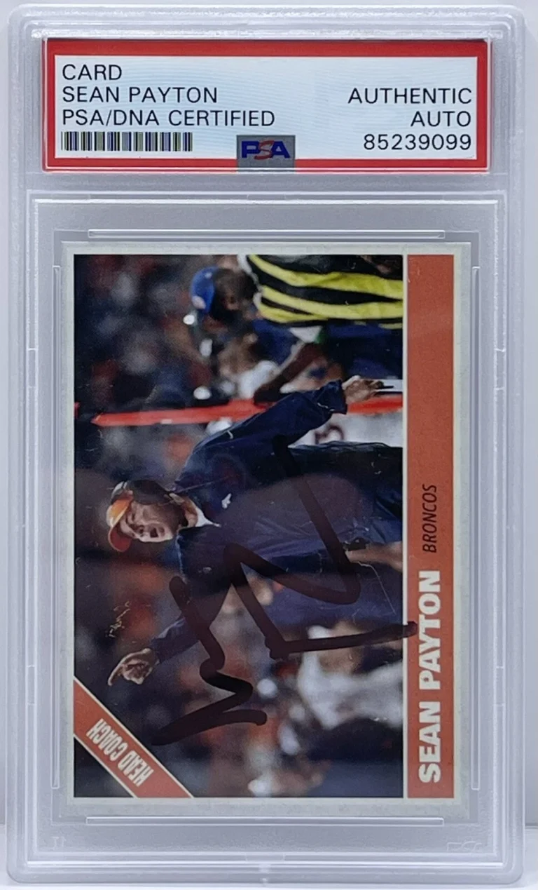 Sean Payton Signed Autographed Denver Broncos Custom Card PSA/DNA Slabbed