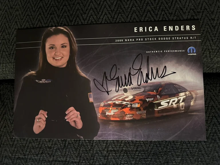 Erica Enders Signed Promo Hero Card NHRA Drag Racing Autographed