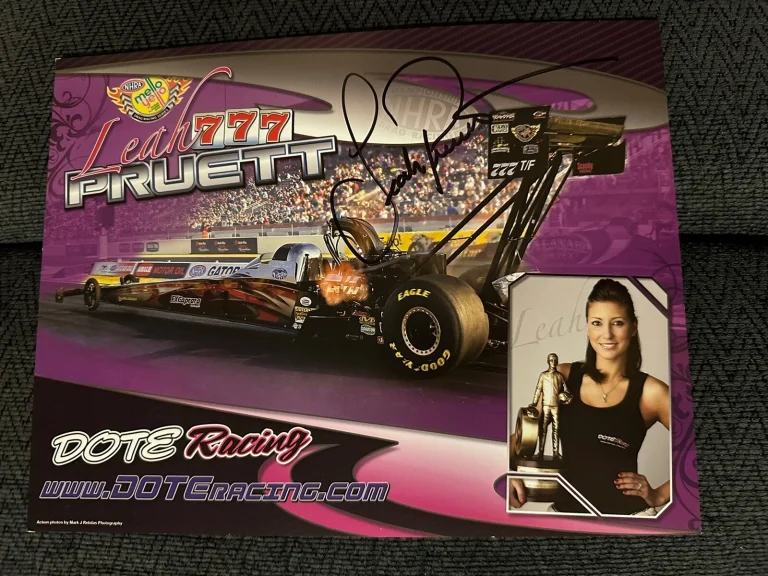 Leah Pruett Signed Promo Card Nhra Drag Racing Rare