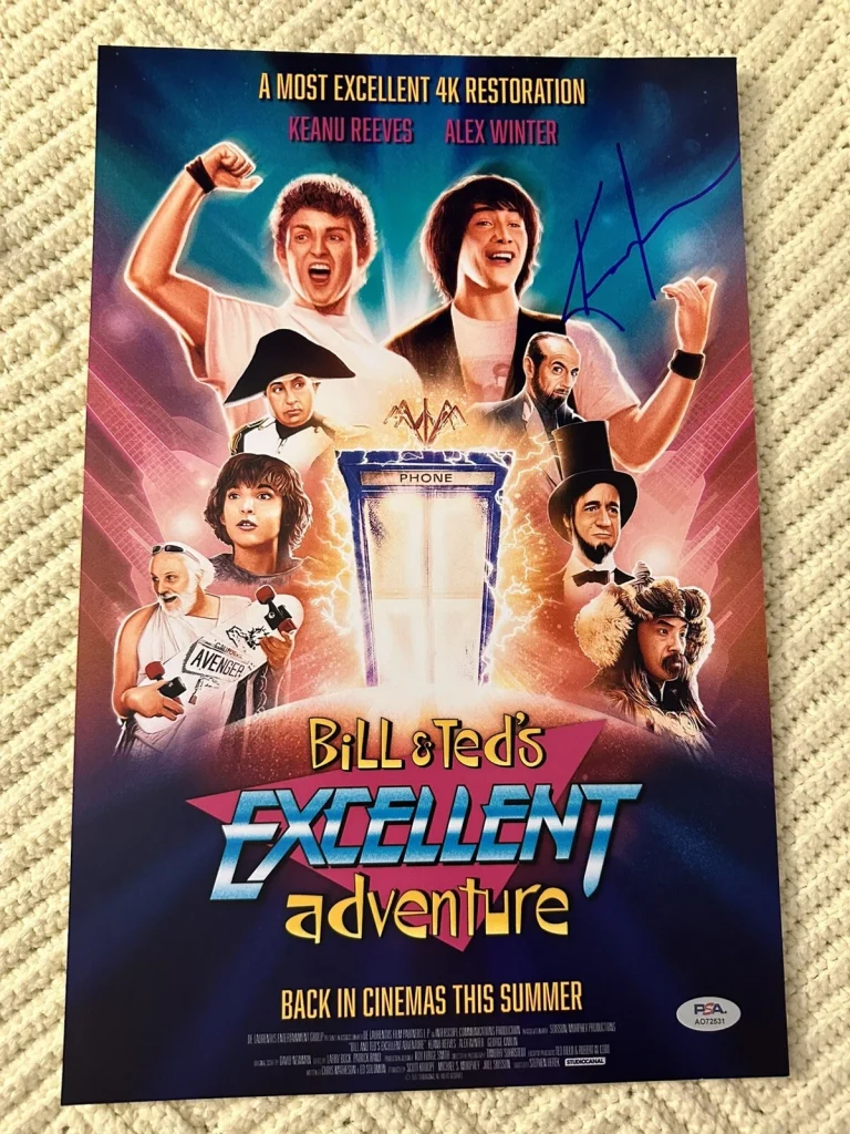 Keanu Reeves Signed Bill & Ted Movie Poster 11 X 17 PSA/DNA Authentication COA