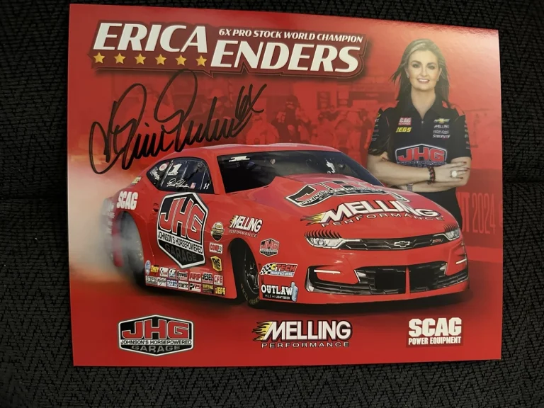 Erica Enders Signed Promo Hero Card 2024 NHRA Drag Racing
