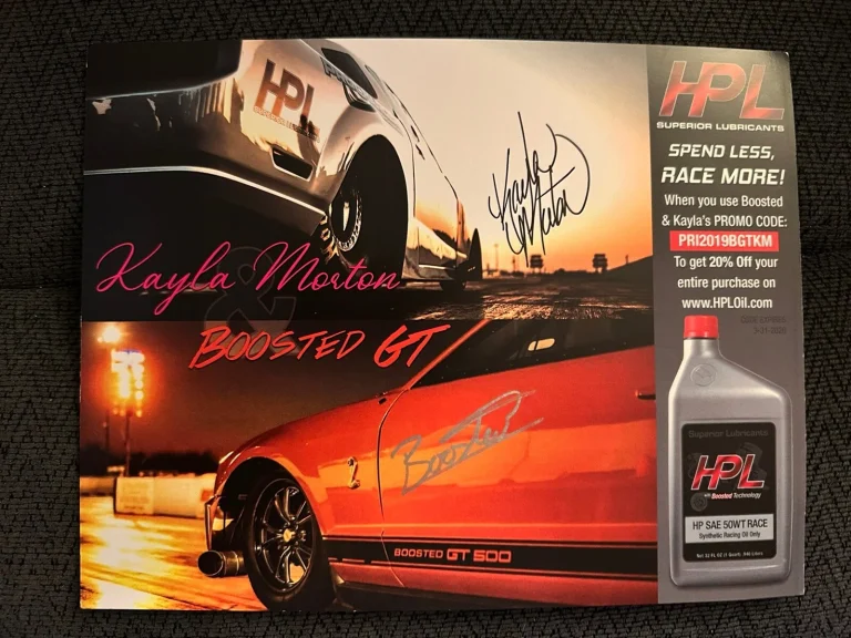 Kayla Morton & Boosted GT Signed Street Outlaws Promo Card  PRI Show