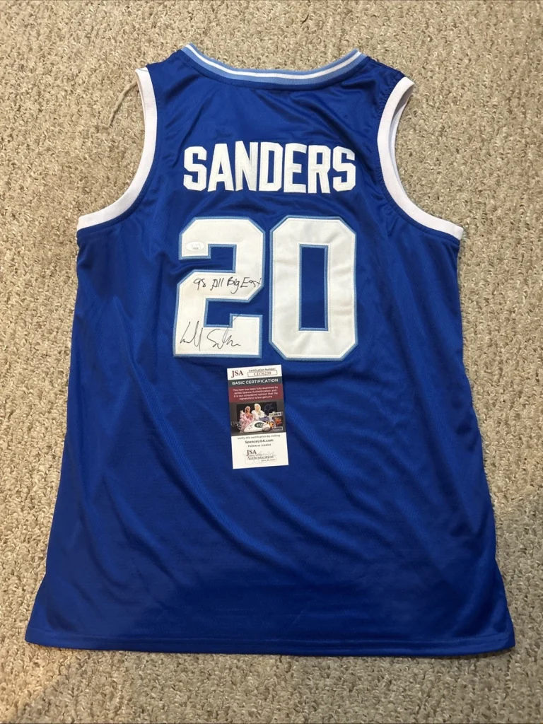 SETON HALL PIRATES- LEVELL SANDERS SIGNED AUTOGRAPH JERSEY JSA COA BASKETBALL