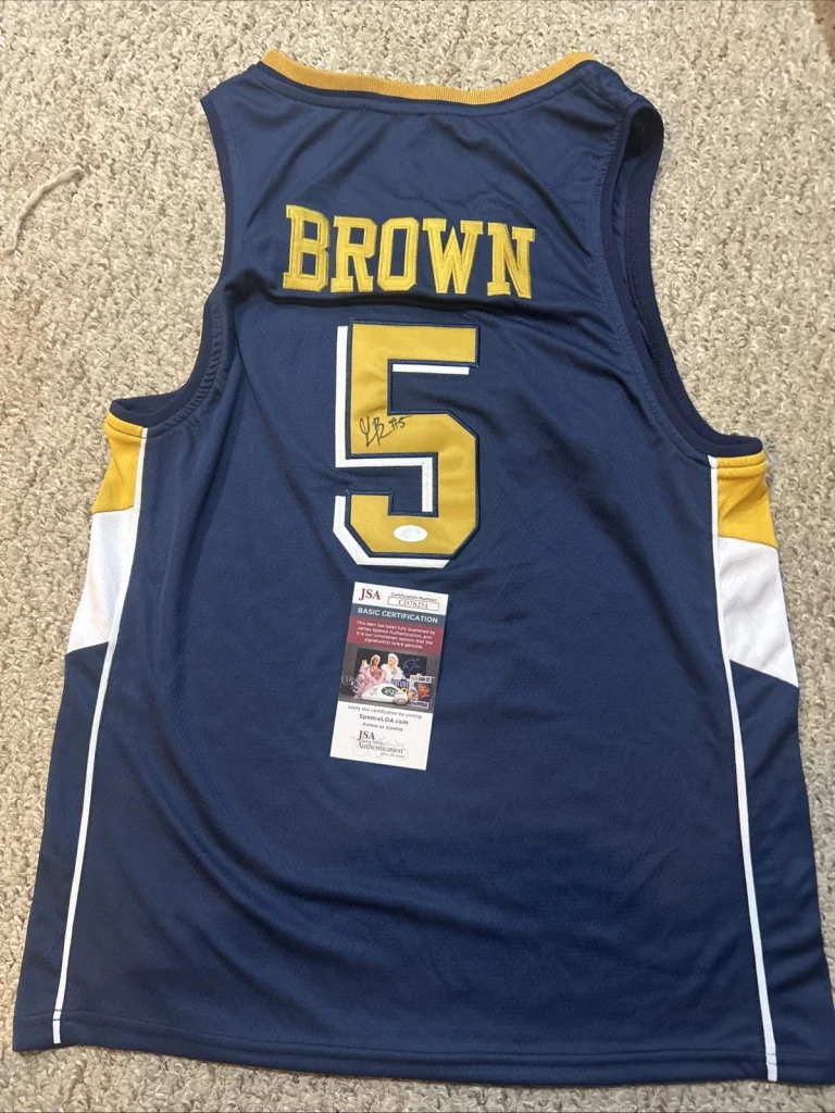 PITTSBURGH PANTHERS- GILBERT BROWN SIGNED AUTOGRAPH JERSEY JSA COA BASKETBALL