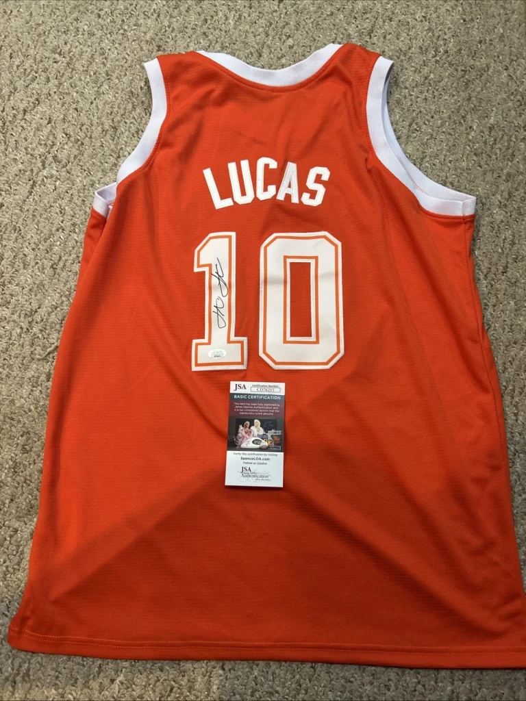 TEXAS LONGHORNS- JAI LUCAS SIGNED AUTOGRAPH JERSEY JSA COA MIAMI COACH