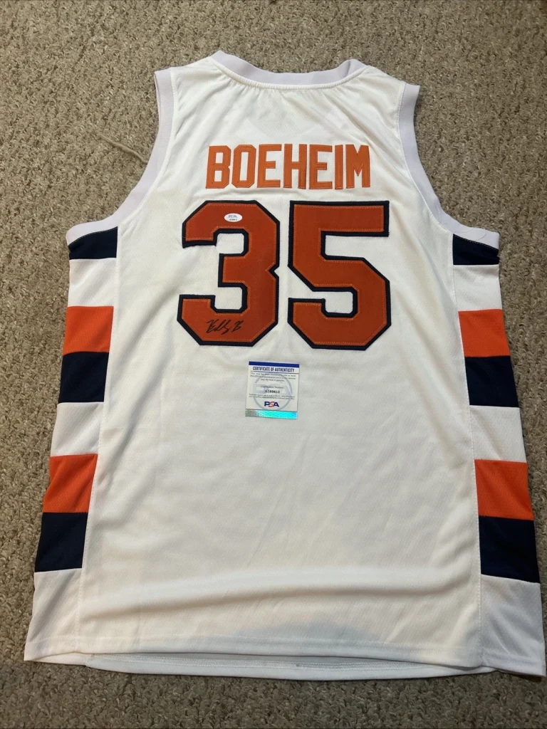SYRACUSE ORANGE- BUDDY BOEHEIM SIGNED AUTOGRAPH JERSEY PSA COA BASKETBALL STAR
