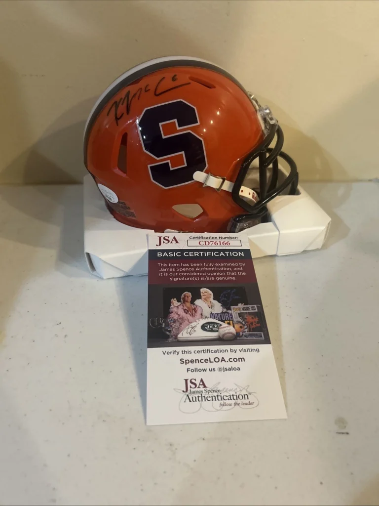 SYRACUSE ORANGE- KYLE MCCORD SIGNED AUTOGRAPH MINI HELMET JSA COA