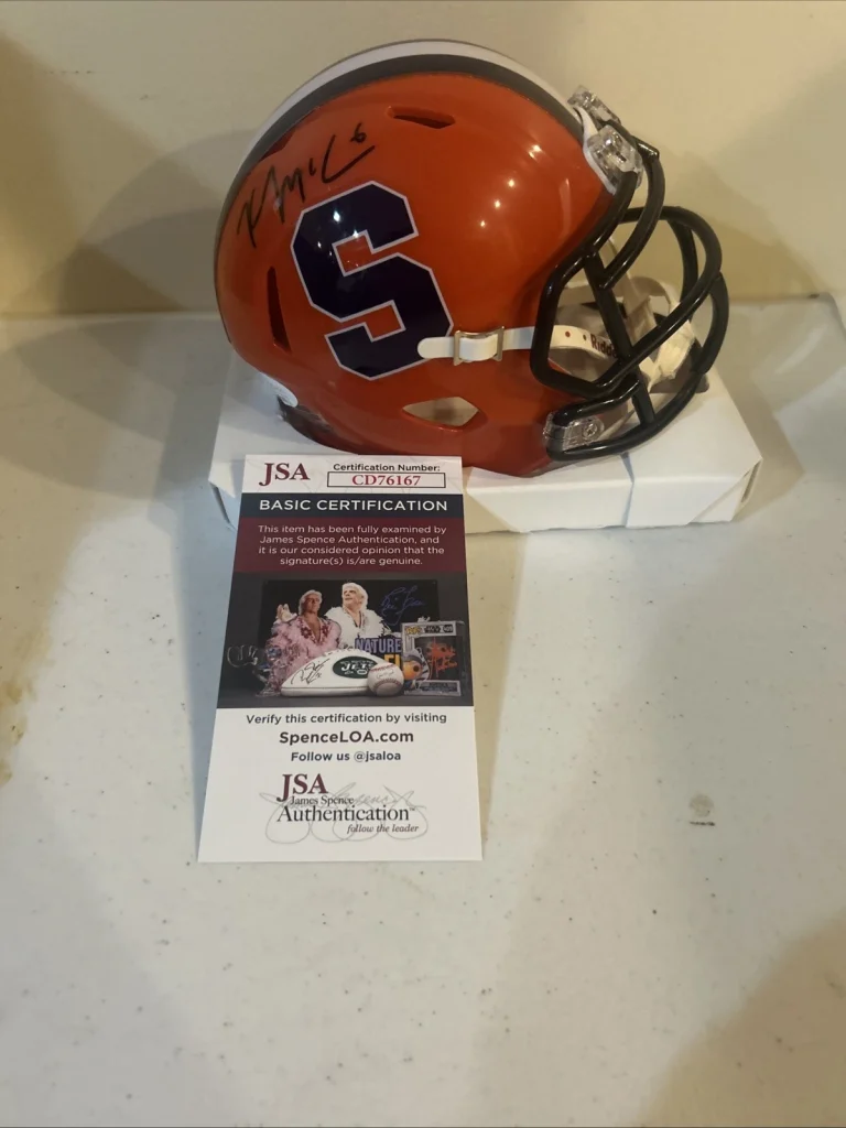 SYRACUSE ORANGE- KYLE MCCORD SIGNED AUTOGRAPH MINI HELMET JSA COA