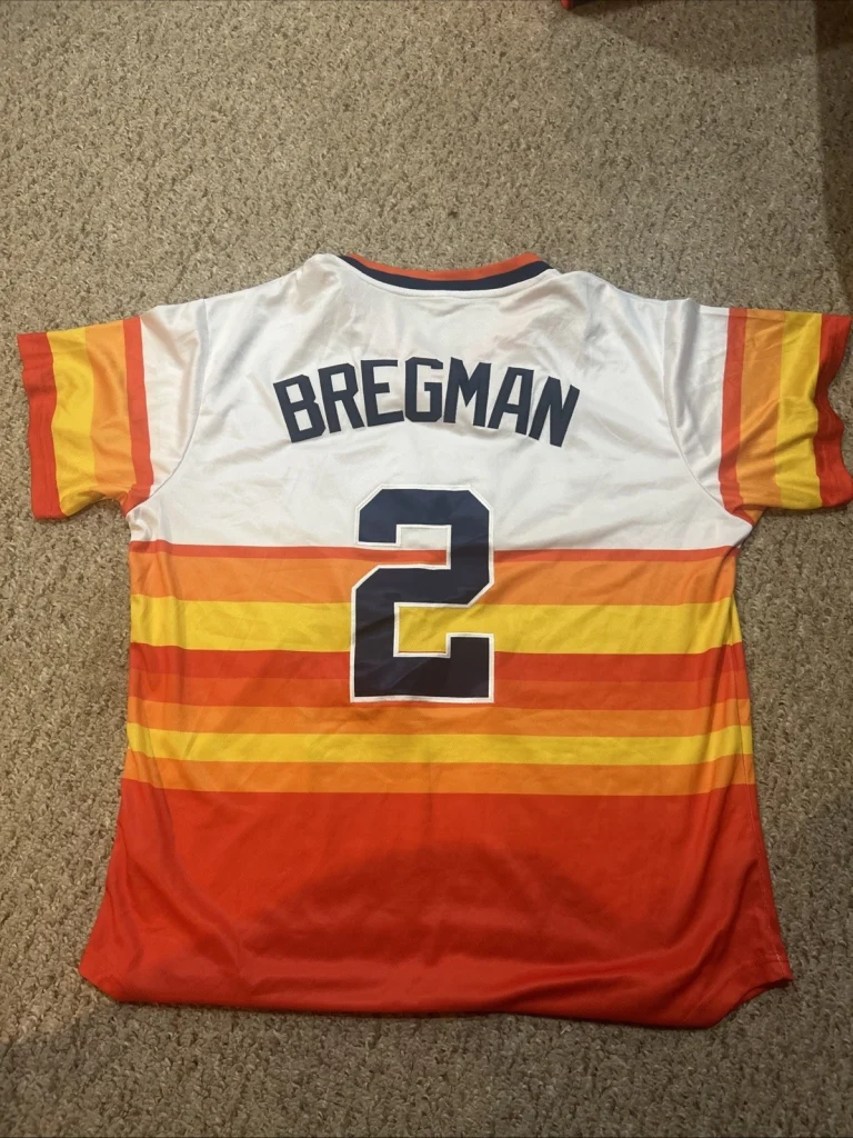 HOUSTON ASTROS- ALEX BREGMAN SIZE LARGE L THROWBACK JERSEY MENS #2
